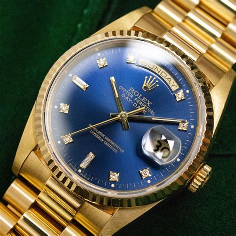 rolex day date stainless steel and gold blue|rolex day date on strap.